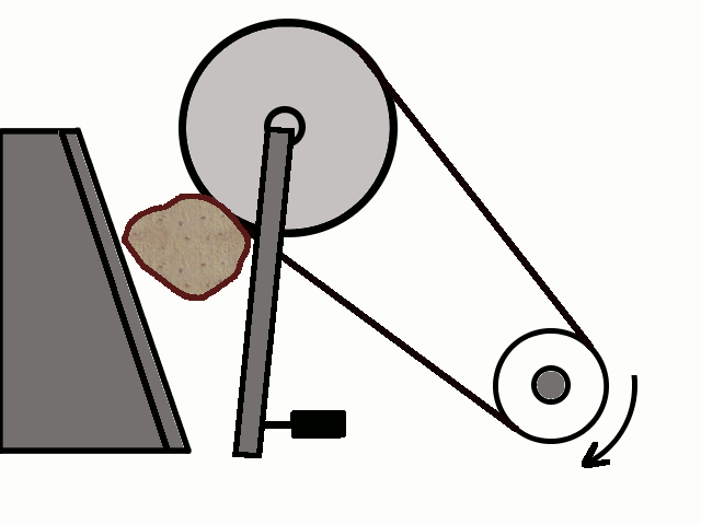 An animated jaw crusher diagram